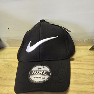 Nike Black and White Logo Snapback Hat
